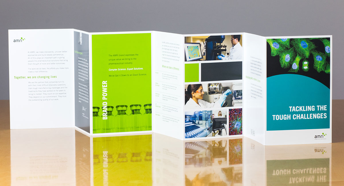 AMRI brand spirit book: Tackling tough challenges, accordion fold