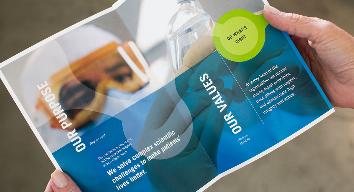 AMRI brand spirit book: Purpose and values spread